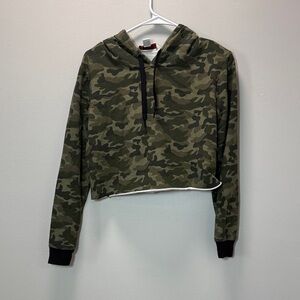Camo Cropped Hoodie - Camouflage Crop Top Sweatshirt